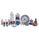 A selection of assorted ceramics  ,  to include: a Staffordshire Wesley pulpit figure group; a