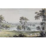 Anthony Devis (1729-1817)  Near Newick Park, Sussex  Pencil and watercolour  12 x 19 cm. (4 3/4 x