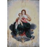Italian School  The Madonna and Child in Glory  Oil on canvas  48 x 33 cm. (18 7/8 x 13 in)
