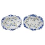 A pair of James Macintyre  &  Company shaped oval dessert dishes,   designed by William Moorcroft,