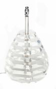 A perspex or lucite table lamp,   American, 1970s, of bee skep form, unmarked, 55cm high including