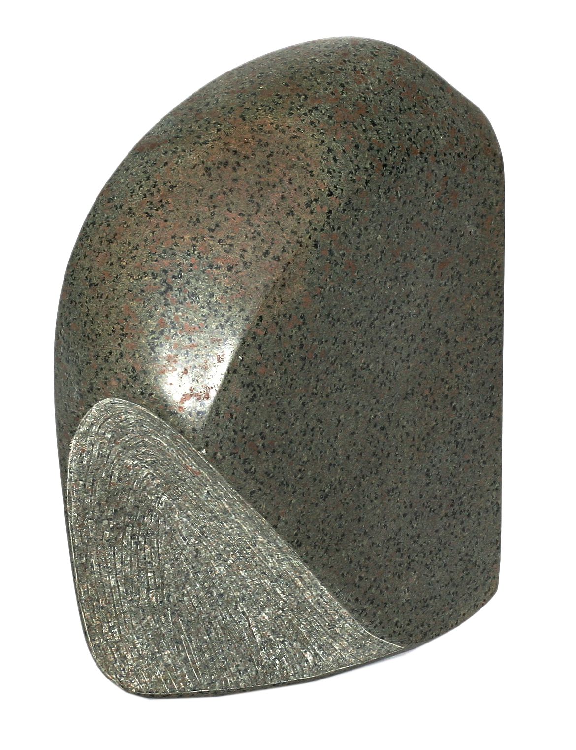 Dori Neumann, Lull before the Storm, a grey/green granite sculpture,   initialled DN, 40cm high