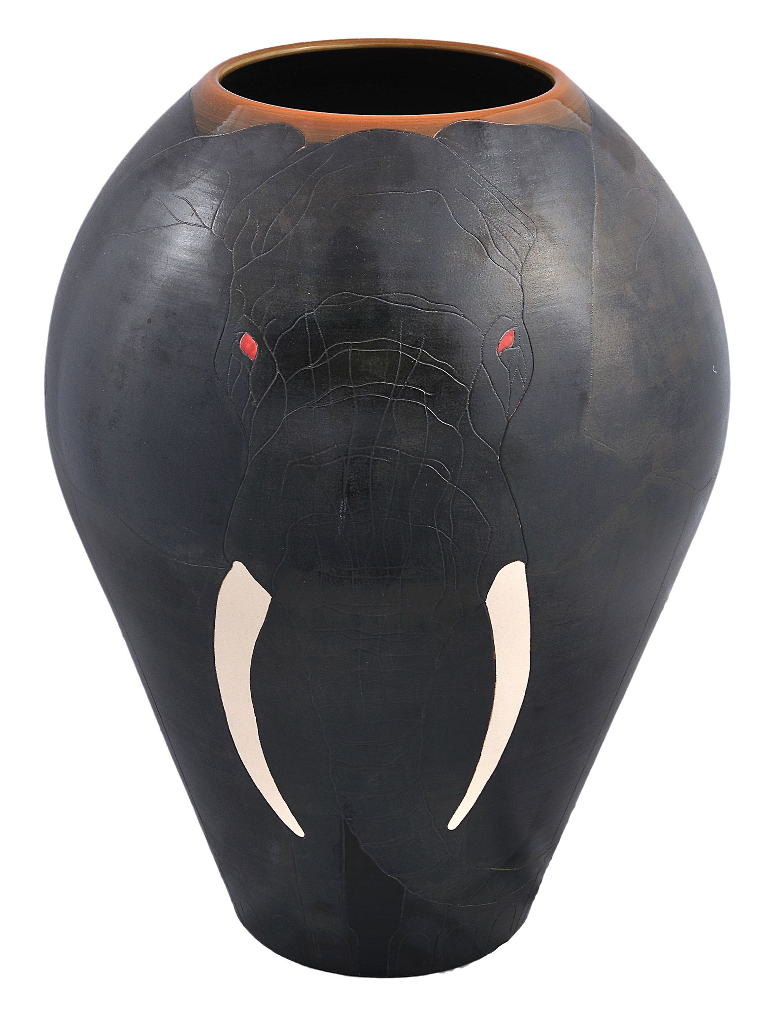 Sally Tuffin for Dennis China Works, a very large Elephant ovoid vase,   impressed and painted