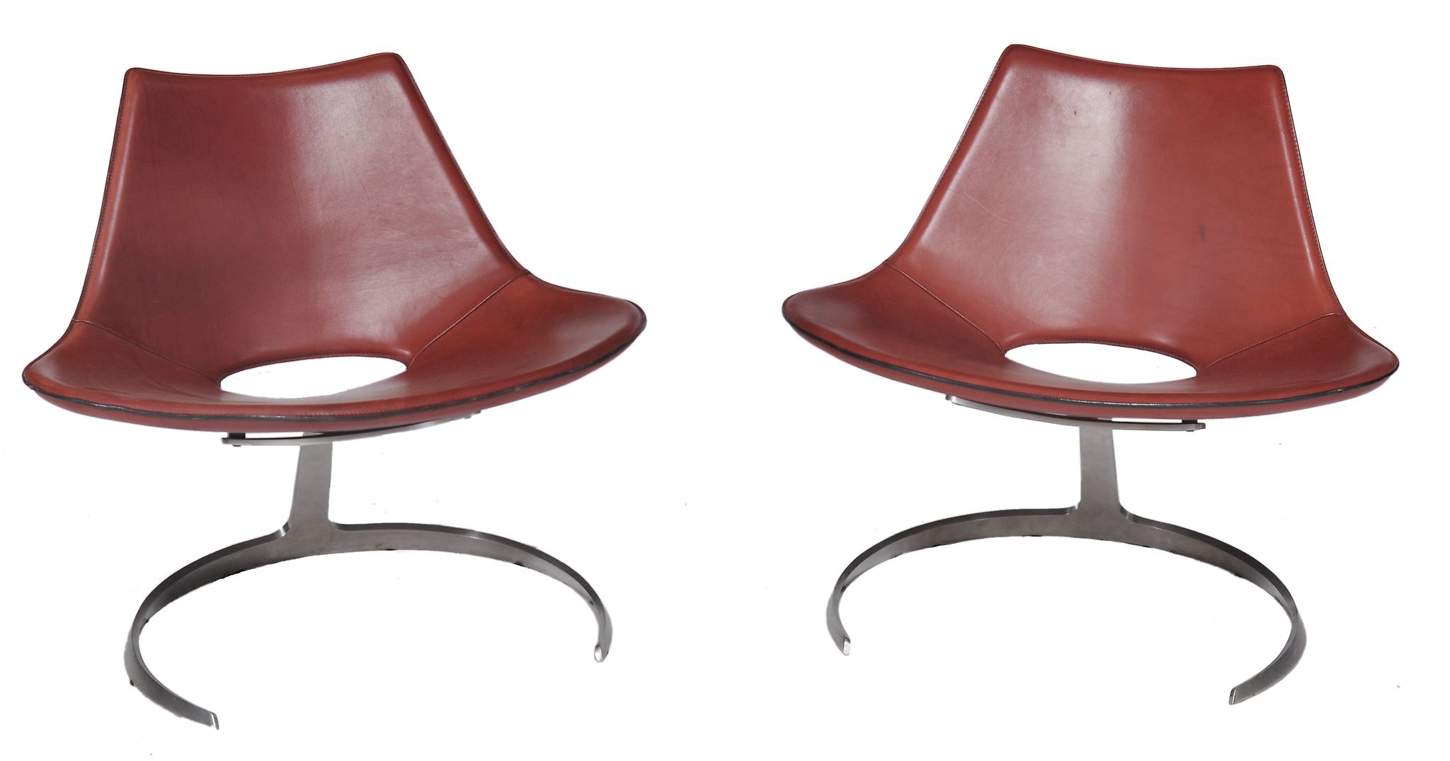 Preben Fabricius (1931-1984) and Jorgen Kastholm (1931-2007), a pair of Scimitar No. 49 chairs,