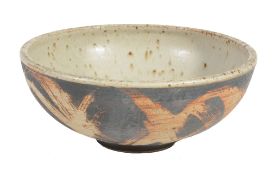 Barbara Cass (Wolstencroft) (1921-1992), an Arden Pottery stoneware bowl,   iron/white interior,