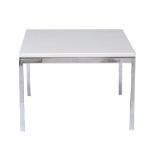 Florence Knoll for Knoll International, a steel and white marble square table,   designed 1961,