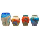 Sally Tuffin for Dennis China Works, four medium vases,    comprising Polar Bear, 2001, 16.5cm