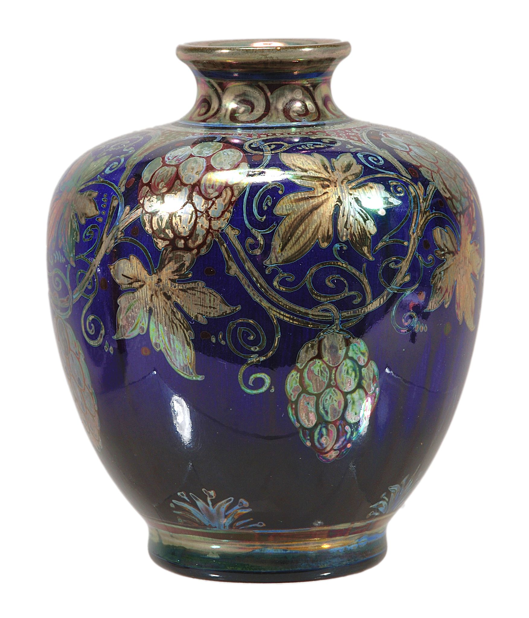 A Pilkington's Royal Lancastrian squat lustre vase,   decorated by Richard Joyce, date cypher for