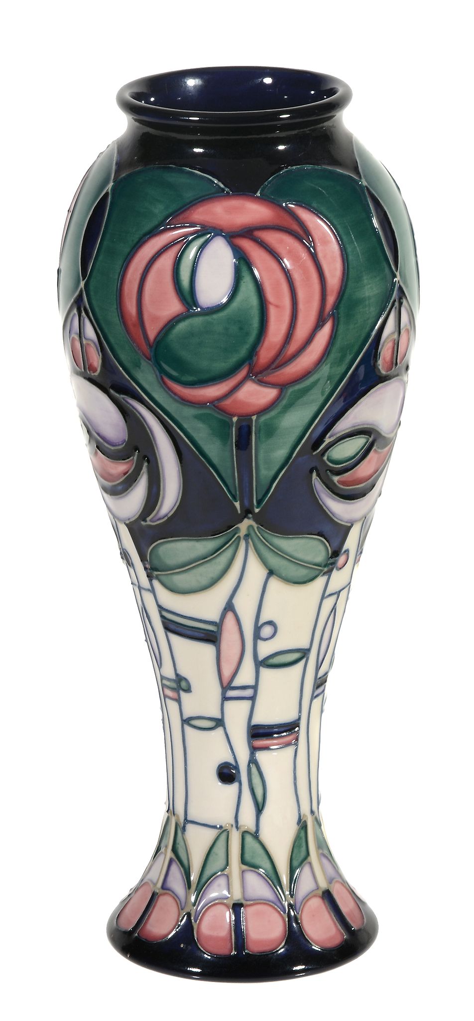 Mackintosh, a Moorcroft slender inverted baluster vase,   impressed and painted marks, 1995, 27cm