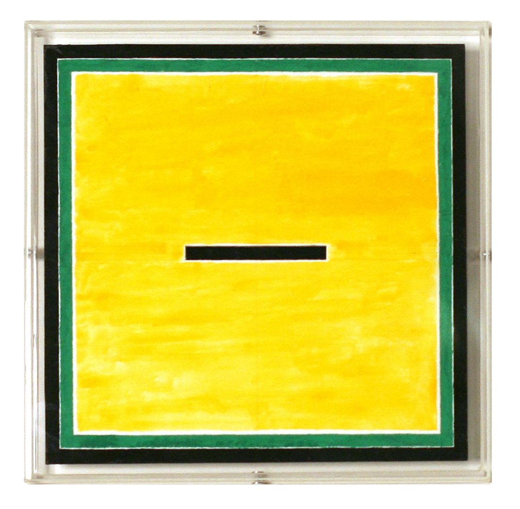 Dietmar Richard Vollmar (British, b. 1935)  Yellow Square Acrylic on paper Inscribed verso 29.5cm x