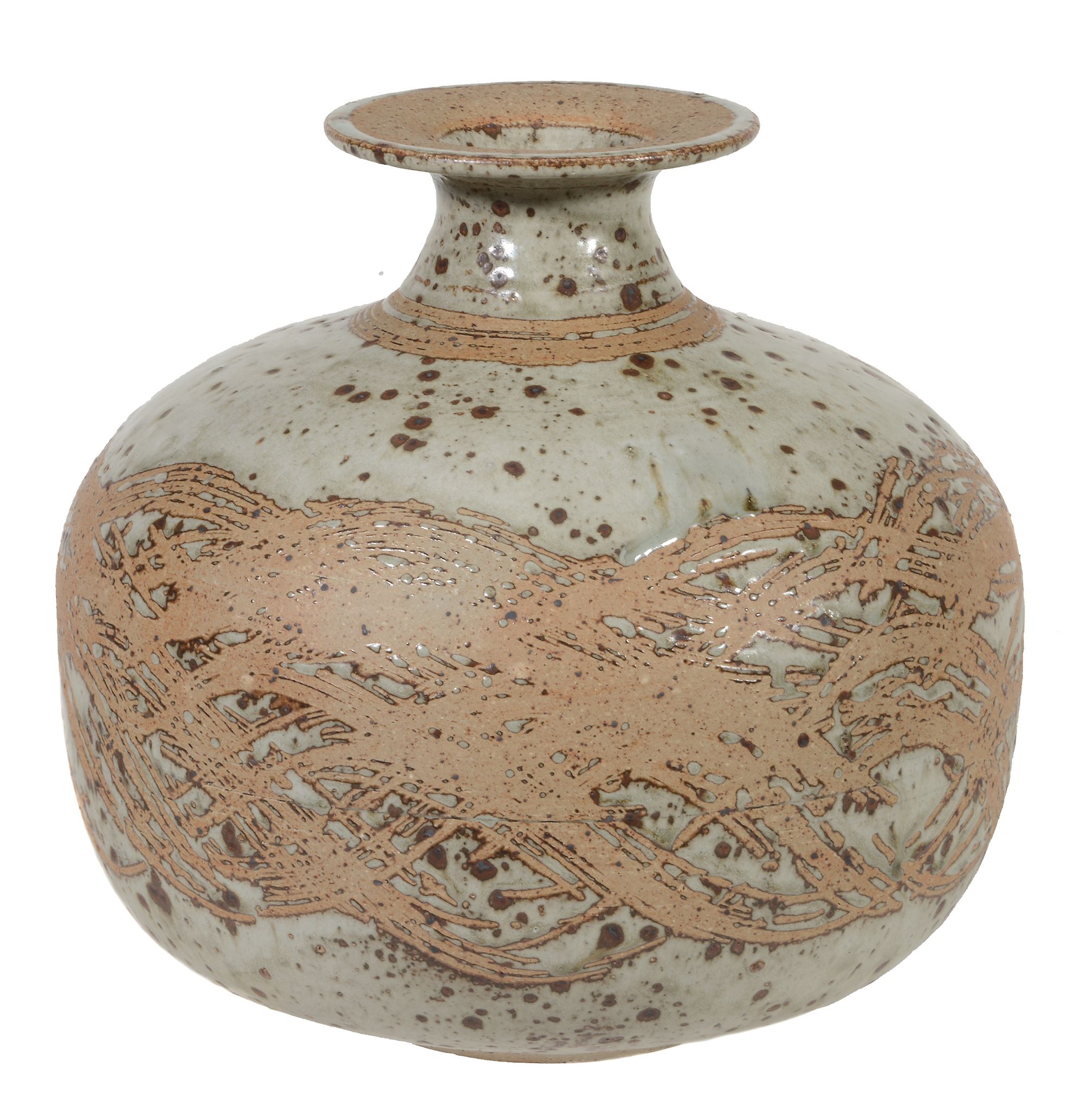 Barbara Cass (Wolstencroft) (1921-1992), an Arden Pottery stoneware ovoid vase,   with an everted