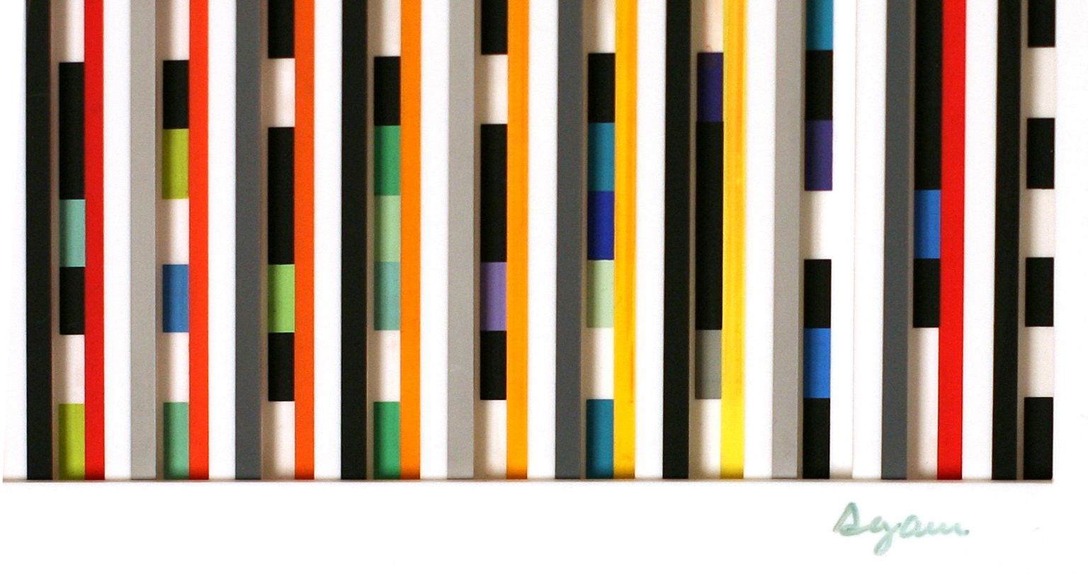 Yaacov Agam (b. 1928),  Structure Verticale Mobile  ,   plastic multiple with handcolouring in a - Image 3 of 5