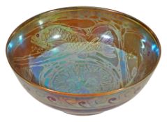 A Pilkington's Royal Lancastrian lustre bowl,   decorated by Richard Joyce, date cypher for 1911,