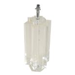 A perspex or lucite sectional table lamp,   American, 1970s, of star section, 63cm high including