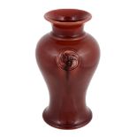 Flamminian, a Moorcroft inverted baluster vase,   red glazed, the tube lined roundels with leaf