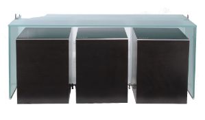 Jaime Tresserra Clapes (b. 1943), a Tensor sandblasted glass sideboard with three small stained