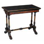 An Aesthetic ebonised and thuya card table by Gillows,   late 19th century, the hinged top opening