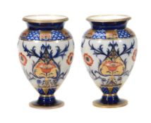 William Moorcroft for James Macintyre  &  Company, a pair of Aurelian pattern vases  , ovoid on a