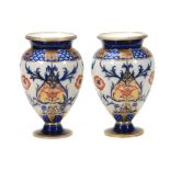 William Moorcroft for James Macintyre  &  Company, a pair of Aurelian pattern vases  , ovoid on a