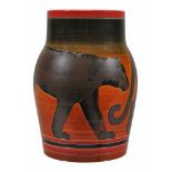Sally Tuffin for Dennis China Works, a Panther shoulder ovoid vase,   impressed and painted marks,