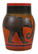 Sally Tuffin for Dennis China Works, a Panther shoulder ovoid vase,   impressed and painted marks,