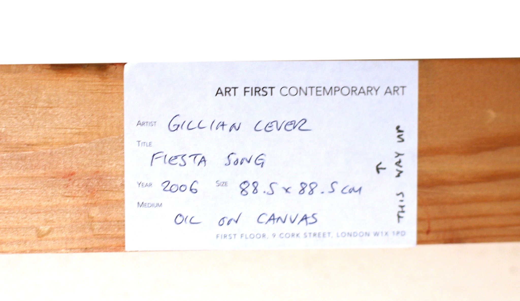 Gillian Lever (b. 1963)  Fiesta Song  Oil on canvas Signed and titled verso Gallery label verso 88. - Image 2 of 3
