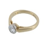 An 18 carat gold diamond single stone ring  An 18 carat gold diamond single stone ring,   the oval