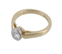 An 18 carat gold diamond single stone ring  An 18 carat gold diamond single stone ring,   the oval