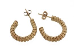 A pair of tubogaz earrings, the hoops of tubogaz design, with post fittings  A pair of tubogaz