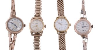 Four lady's wristwatches, to include: Omega, De Ville, ref  Four lady's wristwatches,   to