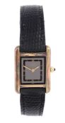 Must de Cartier, Tank Vermeil, ref.08760, a silver gilt quartz wristwatch  Must de Cartier, Tank