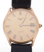 Longines, ref.3936/994, a 9 carat gold automatic wristwatch with date  Longines, ref.3936/994, a 9