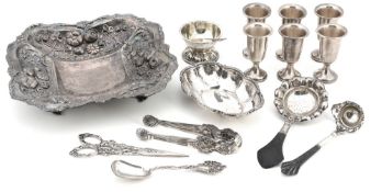 A group of silver coloured items, including  A group of silver coloured items,   including: an