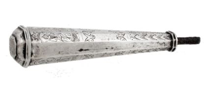 A Dutch silver knife handle, maker's mark indecipherable, Alkmaar 1687 or 1711  A Dutch silver knife