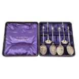 A late Victorian set of electroplated parcel gilt spoons The Charles Dickens...  A late Victorian