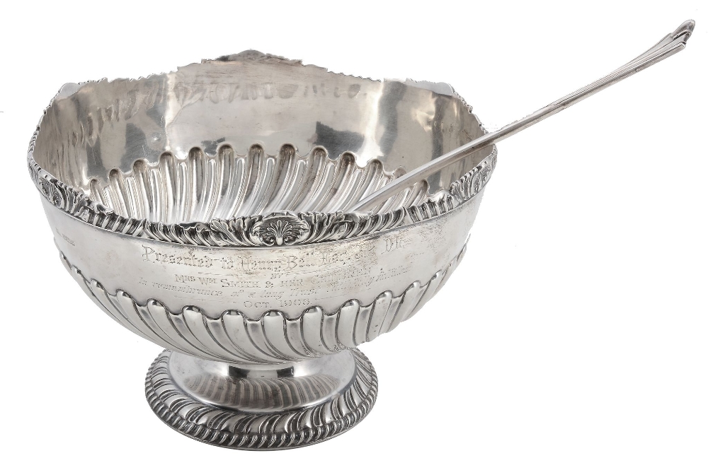 An Edwardian silver punch bowl by Atkin Bros, Sheffield 1906  An Edwardian silver punch bowl by