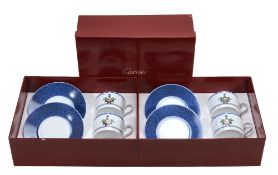 Cartier, a set of six La Maison Venitienne Limoges porcelain breakfast sups...  Cartier, a set of