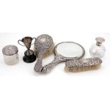 A collection of silver dressing items, to include  A collection of silver dressing items,   to