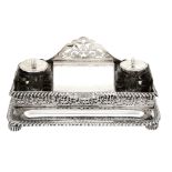 A Victorian silver inkstand by William Hutton & Sons, London 1893  A Victorian silver inkstand by