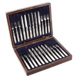 A set of twelve electro-plated fruit knives and forks by Allen & Darwin  A set of twelve electro-