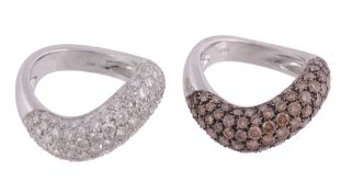 A pair of diamond rings, each of twisted from  A pair of diamond rings,   each of twisted from, pave