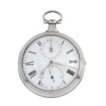 J Alexander, A large silver pair cased verge watch with hand set date, no  J Alexander, A large