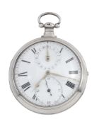 J Alexander, A large silver pair cased verge watch with hand set date, no  J Alexander, A large