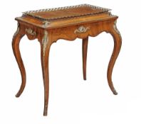 A Victorian walnut, marquetry and gilt metal mounted jardinere table  A Victorian walnut,