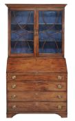A late George III mahogany bureau bookcase , circa 1800  A late George III mahogany bureau bookcase