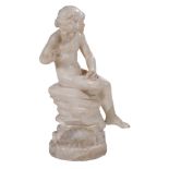 An Italian sculpted alabaster model of a girl, late 19th century  An Italian sculpted alabaster