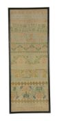 A Charles II needlework sampler, dated 1660  A Charles II needlework sampler,   dated 1660, with