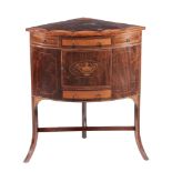 A mahogany and satinwood inlaid corner cabinet , early 19th century and later  A mahogany and