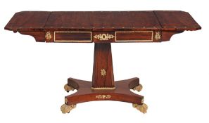 A Regency brass inlaid rosewood sofa table , circa 1815  A Regency brass inlaid rosewood sofa table