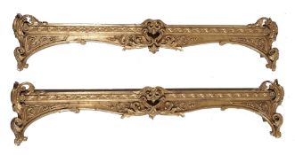 A near pair of giltwood and composition pelmets , 19th century  A near pair of giltwood and